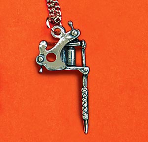 Sterling Silver Tattoo Machine Necklace