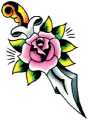 rose dagger tattoo
