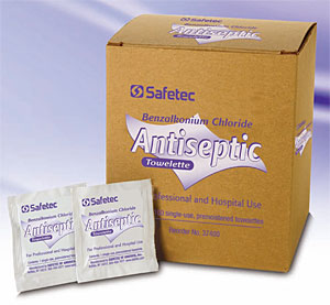 Safetec Benzalkonium-Chloride Antiseptic Towelettes